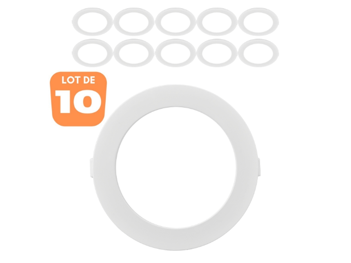 Conjunto de 10 LED redondos extra planos 18W 4000K Ø229 mm IP40 BRAYTRON