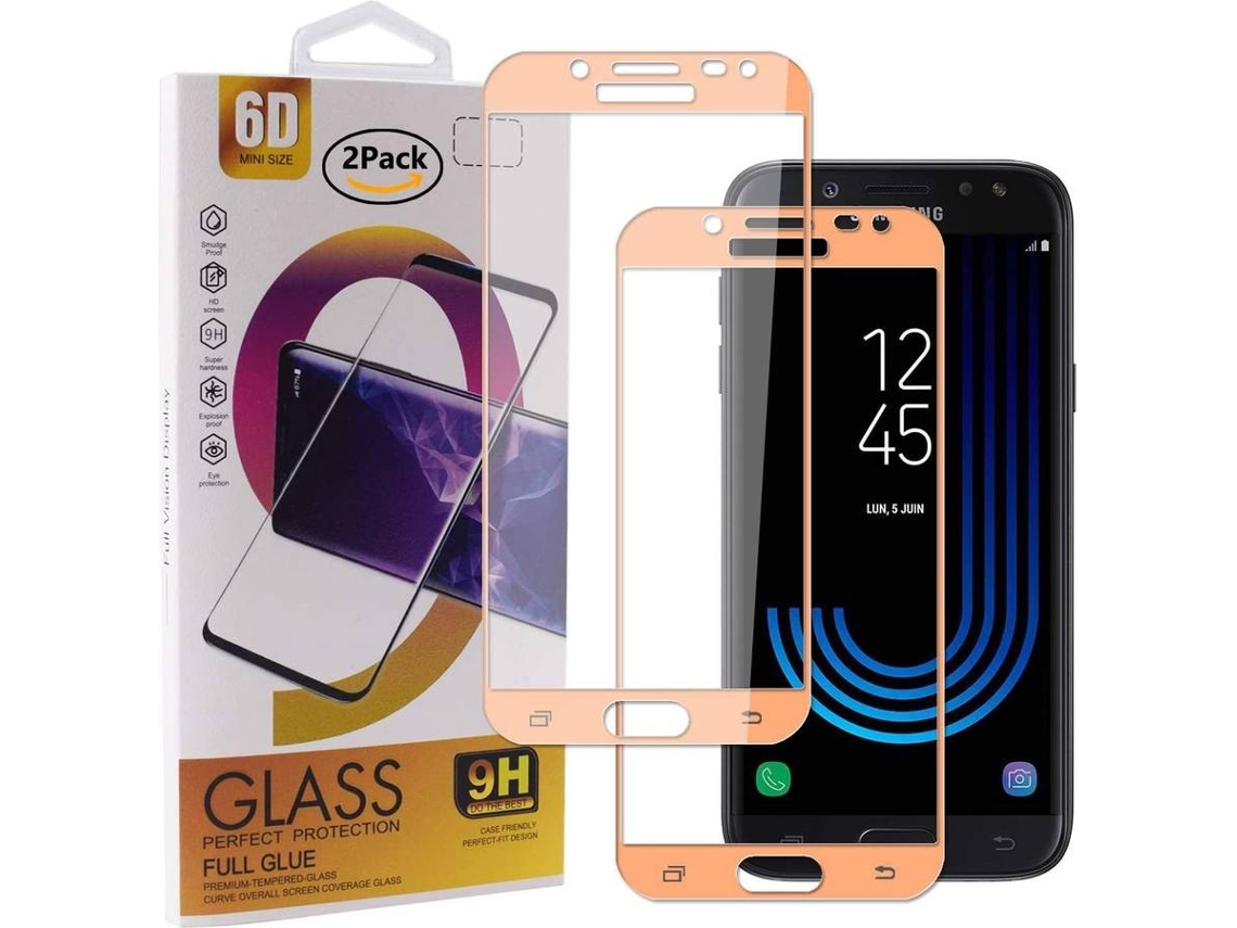Protector Cristal Templado Samsung Galaxy J5 2017 J530 HONGWE. Cobertura Completa Rosa