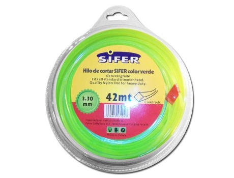 Sifer hilo desbrozadora verde cuadrado 3.30 mmx 42 mt 48222072