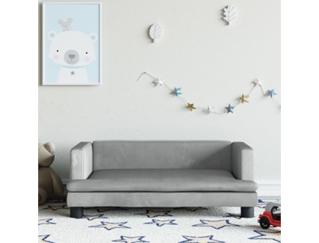 MAISON EXCLUSIVE Sofá para niños de terciopelo gris claro 80x45x30 cm