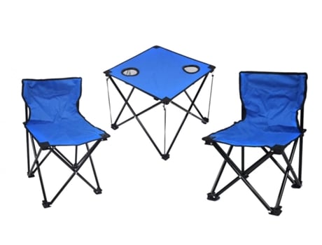 Juego de Mesa Camping y 2 Sillas Plegables De 2 Piezas con Mesa Plegable Liviana SELEOK