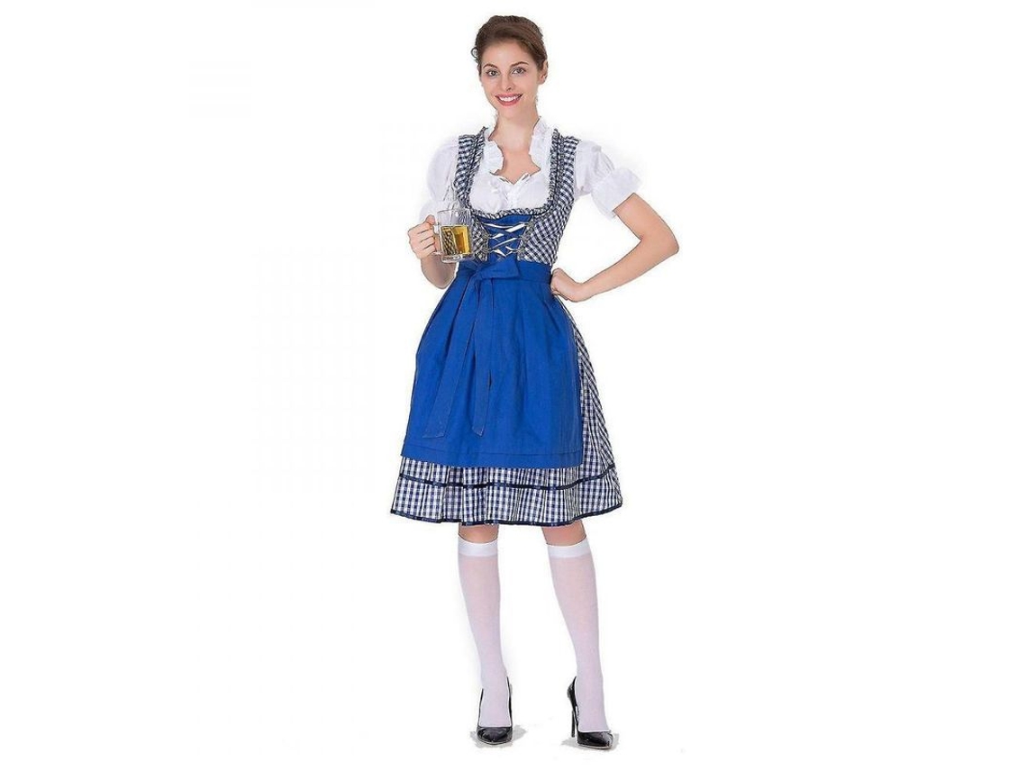 2026-5332-traje De Oktoberfest Para Mujer Dirndl Alemán Vestido Bavaro Carnaval Fiesta Tfo M Azul