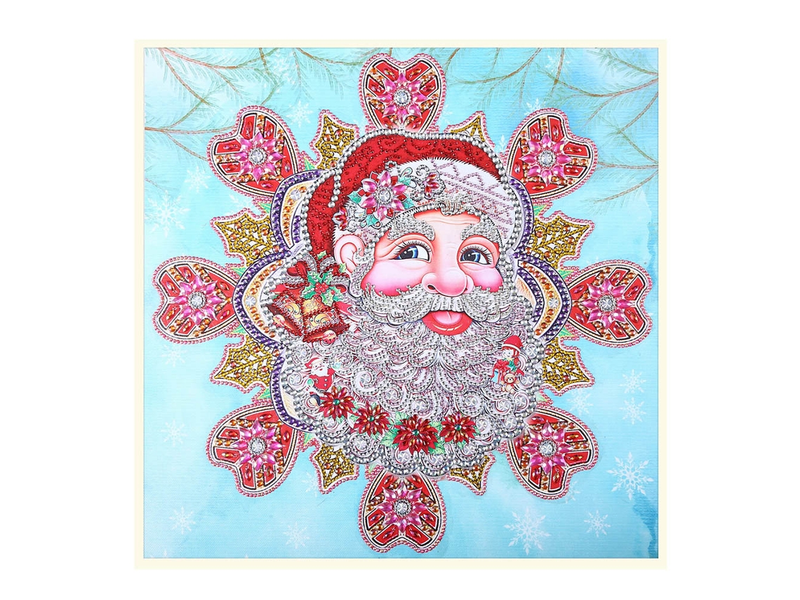 Kit De Pintura De Diamantes Para Niños Con Diseño De Papá Noel En 5d Sobre Lienzo De Alta Calidad.