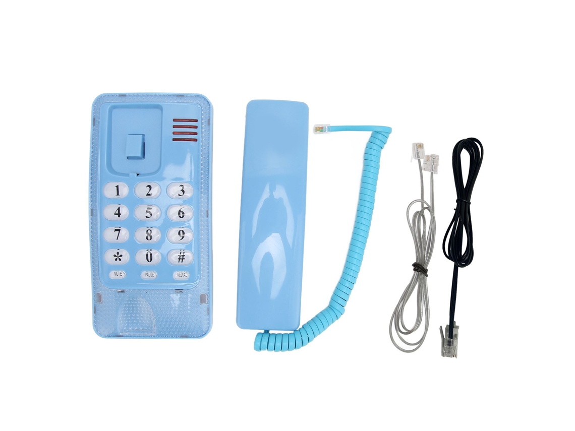 Teléfono De Pared Con Cable Estilo Retro Antiguo, Resistente Al Agua Y Al Polvo, Abs, Para El Hogar, Hotel, Oficina Y Banco, Color Azul.