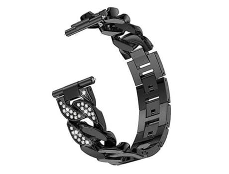 Correa De Reloj Inteligente Para Garmin Vivoactive 4/Venu 2, 22 Mm, Fila De Diamantes, Cadena Vaquera, Correa De Reloj, Color Negro VENISYMLIS