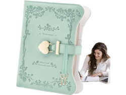 Cuaderno compacto recargable tamaño B6, 360 páginas, con llave y cierre de seguridad.