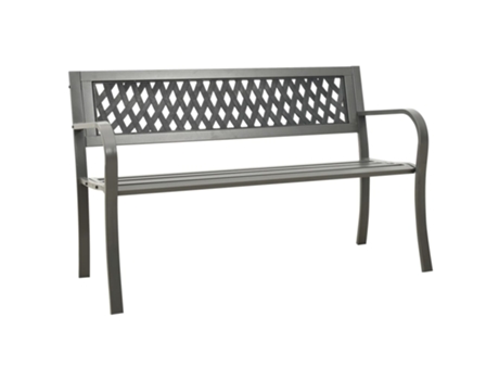 MAISON EXCLUSIVE Banco de jardín de acero gris 125 cm