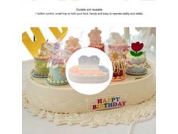 Estantería Giratoria Para Cupcakes Con Música Led Y Plato Automático Para Fiesta De Cumpleaños
