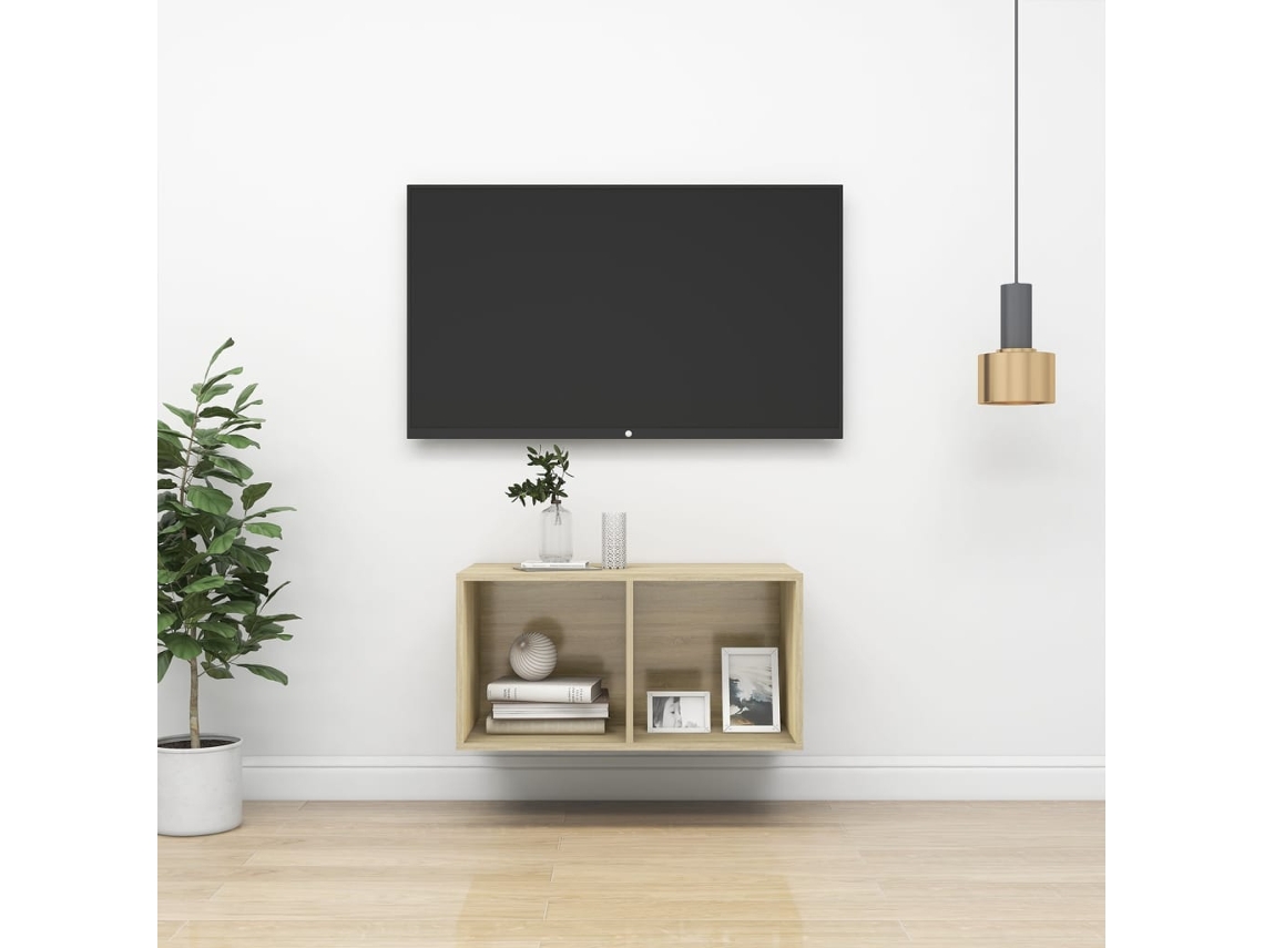 Pack de Muebles de Armario Tv 37X37X72 Cm Contrachapado Roble Sonoma