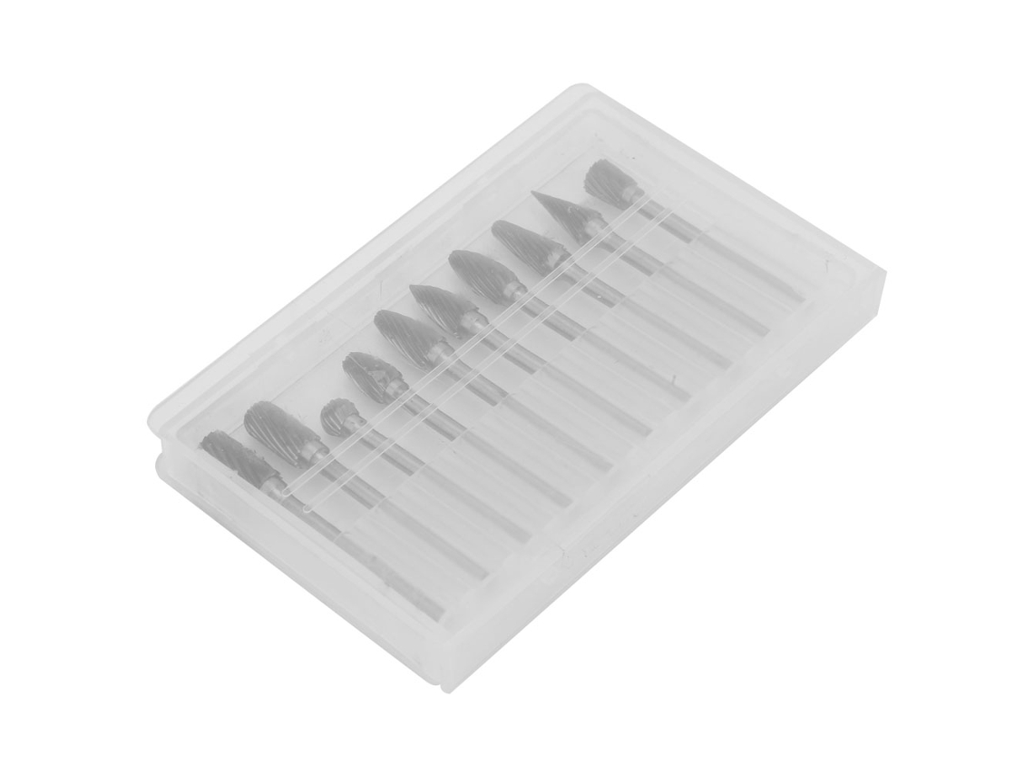 Juego De 10 Brocas Rotativas De Carburo De Tungsteno, Corte Simple, 1/8"