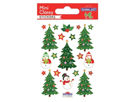 Pegatinas de Navidad - Árboles de Navidad y muñecos de nieve