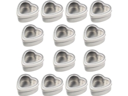 2026altiro-14 Latas Metálicas Plateadas Con Forma De Corazón Y Ventana, De 60 Ml, Para Velas, Dulces Y Regalos.