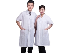 Bata de laboratorio unisex blanca de manga corta con bolsillos, modelo 2026, ideal para el verano, uniforme para profesionales médicos y de enfermería.