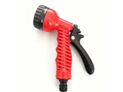 Pistola De Agua Roja Con 7 Funciones, Ergonómicamente Diseñada Para Regar Jardines Y Lavar Vehículos.