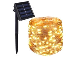Luz LED decorativa con filamento de cobre solar, 7 m, 50 luces, ocho modos, roja, 1 unidad Chennnls