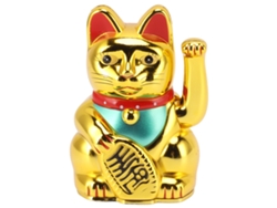 Decoración de mesa con forma de gato de la suerte de 10 cm para el hogar, adorno de mano alegre que revuelve, regalo dorado