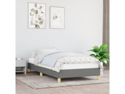 Estructura De Cama Sin Colchón Tela Gris Oscuro 90x200 Cm
