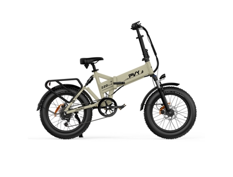 Bicicleta Eléctrica PVY Z20 Plus 1000 Potencia 250W Batería 48V16.5Ah Autonomía 120Km Frenos de Disco Hidráulicos Beige