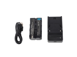 Kit De Batería Y Cargador Np-f550/f570 Para Cámara Sony 7.2v 2600mah Recargable Con Cable Usb
