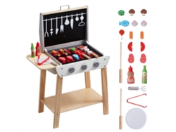 Juego de cocina infantil Tekmaquinas con parrilla, accesorios y juguetes de madera