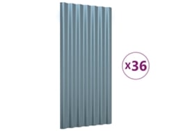 Conjunto 36 Panel de tejado VIDAXL Gris Acero