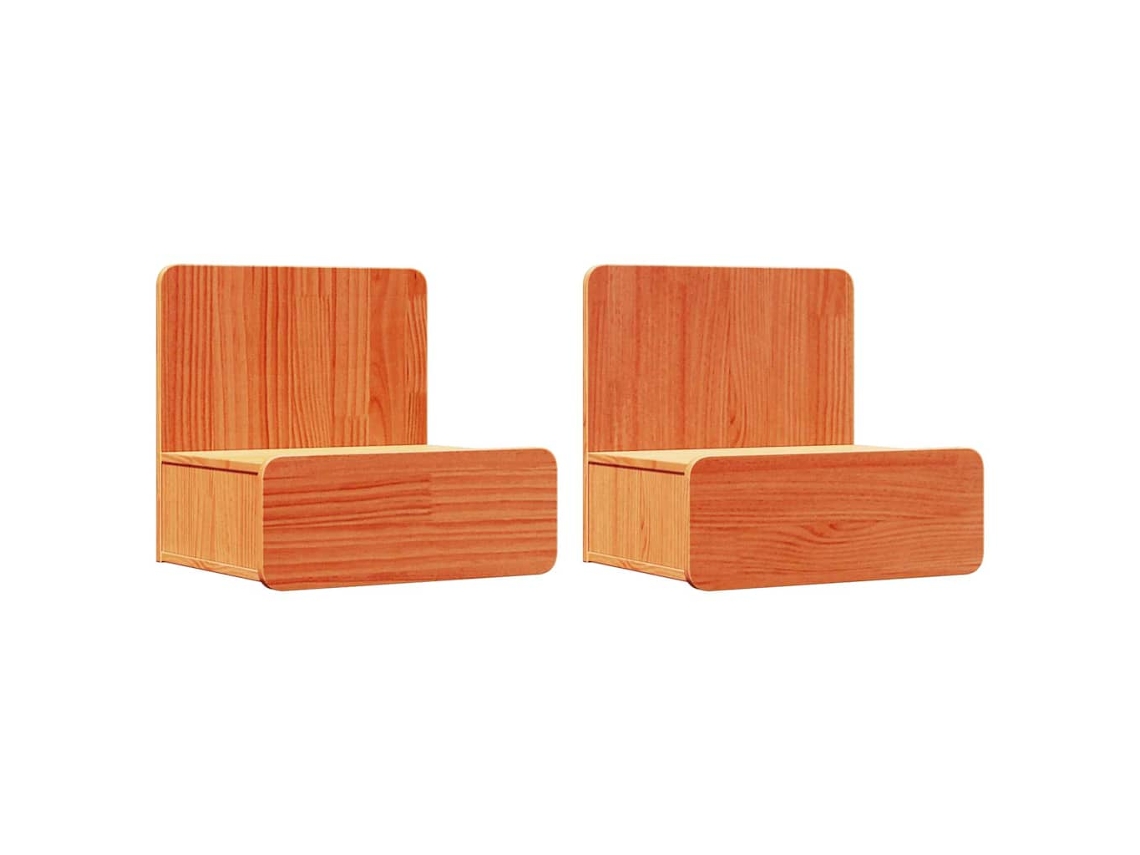 Maison Exclusive - Mesita De Noche Con Cajón 2 Pcs Marrón Cera 44 X 32,5 X 40 Cm