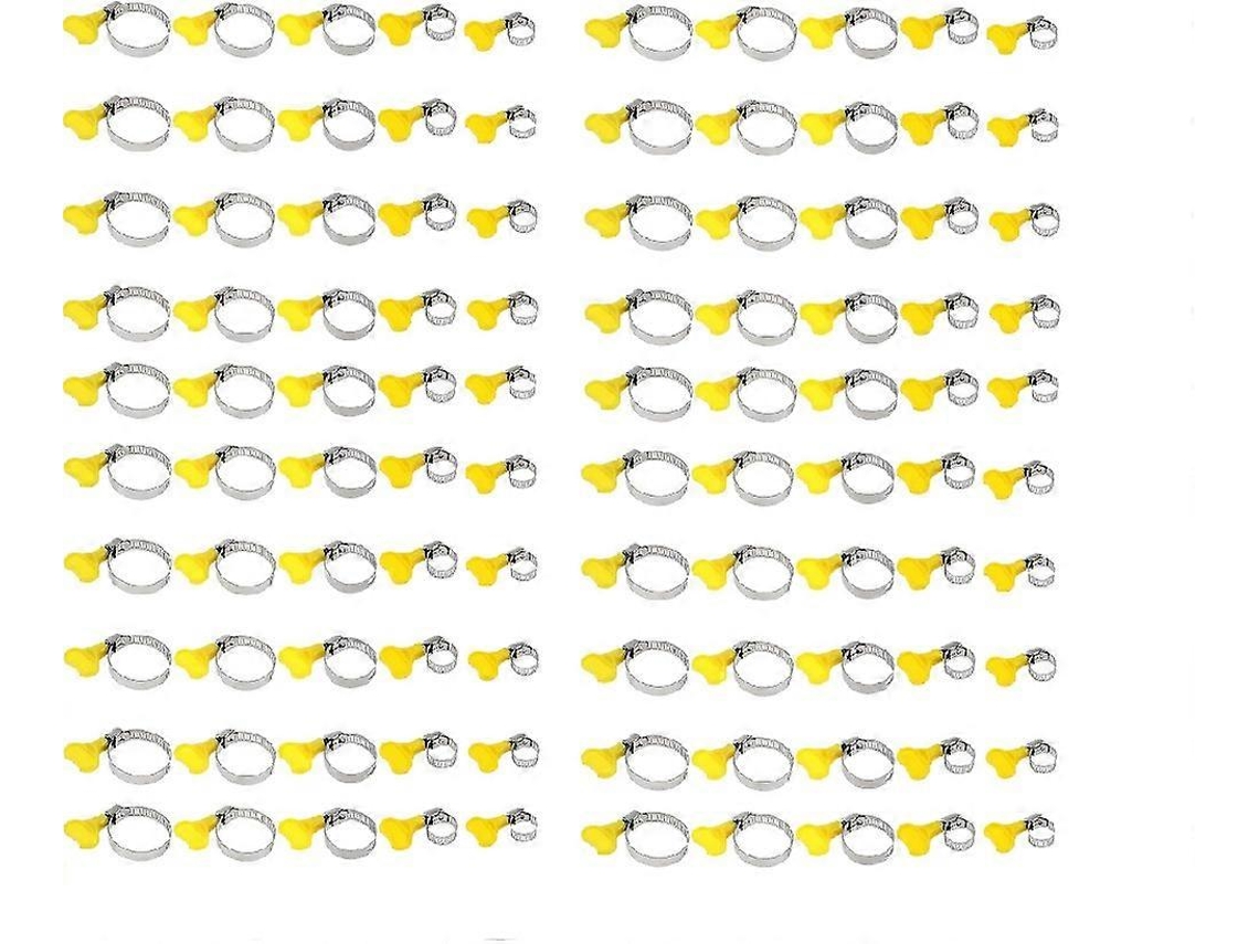 100 Abrazaderas De Manguera Ajustables, Acero Inoxidable 304, 5 Tamaños (13-44mm), Para Tuberías De Agua, Gas Y Conduits