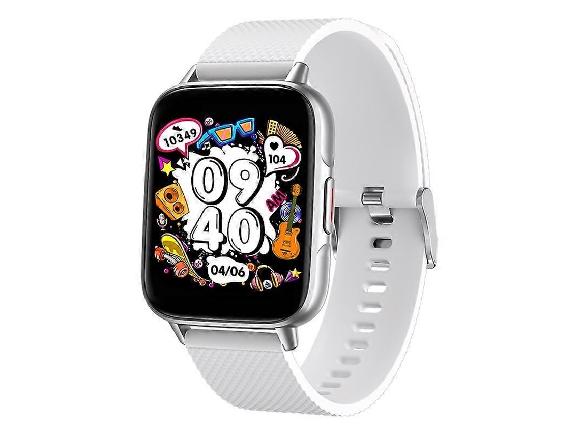 Reloj inteligente Fw02 con correa de silicona y pantalla cuadrada de 1,7 pulgadas que monitoriza la frecuencia cardíaca y el oxígeno en sangre. Ly Ebike