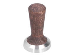 Prensador de café portátil de acero inoxidable 304 en nogal negro, 58 mm