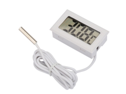 2026dz-2 Mini termómetros digitales LCD para interiores con cable de 1 metro (blanco)