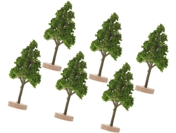 Juego De 6 Árboles Artificiales En Miniatura, Para Proyectos De Manualidades, De Madera Y Plástico, Color Verde.