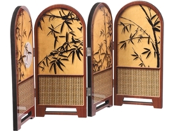 Mini Biombo Decorativo Plegable De Bambú Para Escritorio, Diseño Tradicional Chino, Dimensiones 41 X 225
