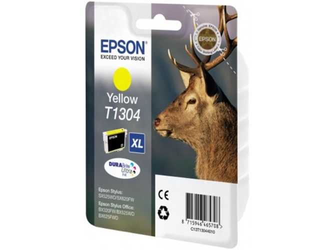 Cartucho de tinta original EPSON T1304, Ciervo, XL, C13T13044022