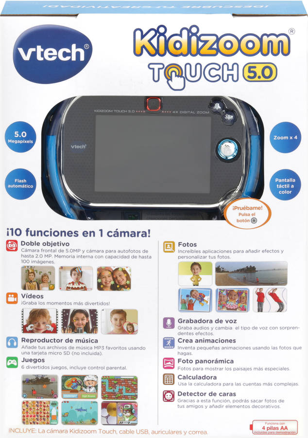 Digital Infantil Kidizoom touch 5.0 azul color de fotos con pantalla