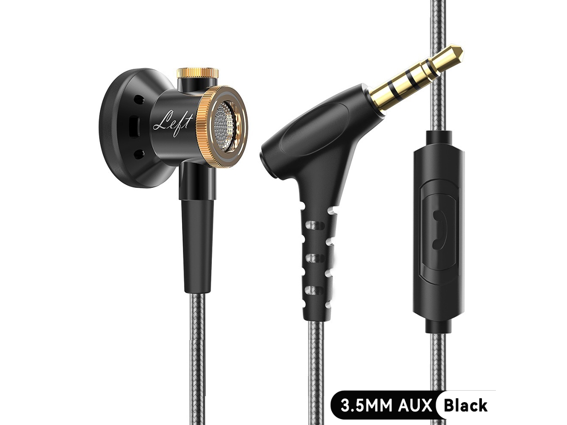 Auriculares Intrauditivos (negros Con Conector De Audio De 3,5 Mm) Con Micrófono, Sonido Nítido Y Graves Potentes.