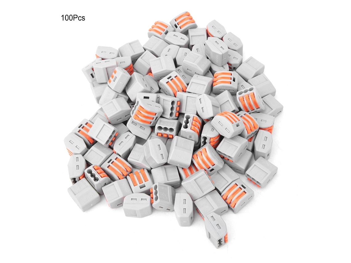 100 Conectores Rápidos Para Cables Pct-213, Terminales De Conexión, Adaptadores De Cableado, Nailon Y Cobre, 0,08-4 Mm²