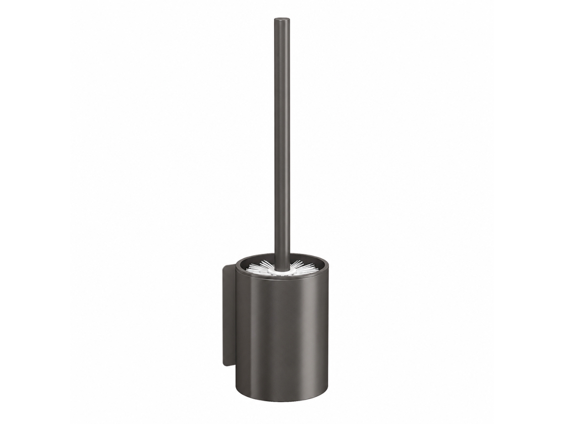 Escobilla Wc Polski Aluminio Negro 1 Set Con Soporte De Pared Desmontable Para Baño Y Aseo Moderno