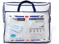 Edredón Homescapes Duck Feather Down Tog Size Algodón Blanco (220x230)