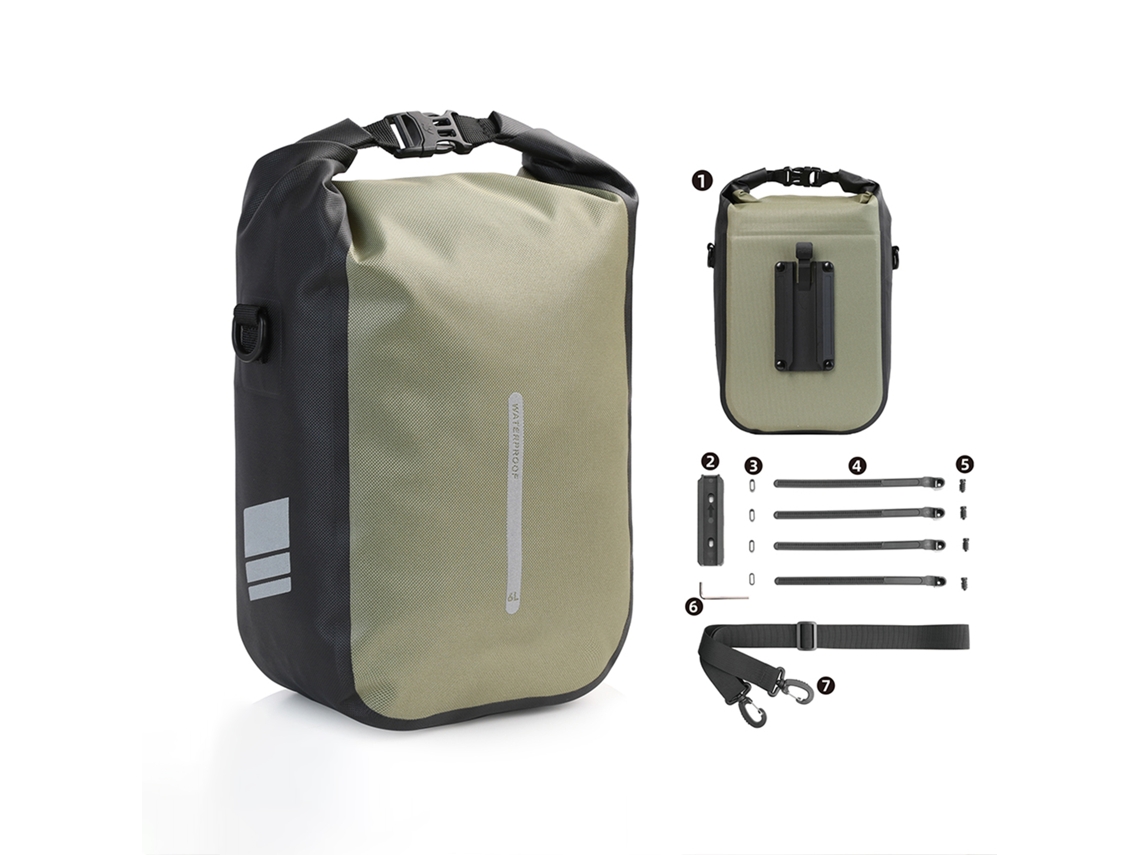 Bolsa De Carga Impermeable Para Bicicleta De 6 Litros Con Cierre De Liberación Rápida - Accesorio Para Bicicleta
