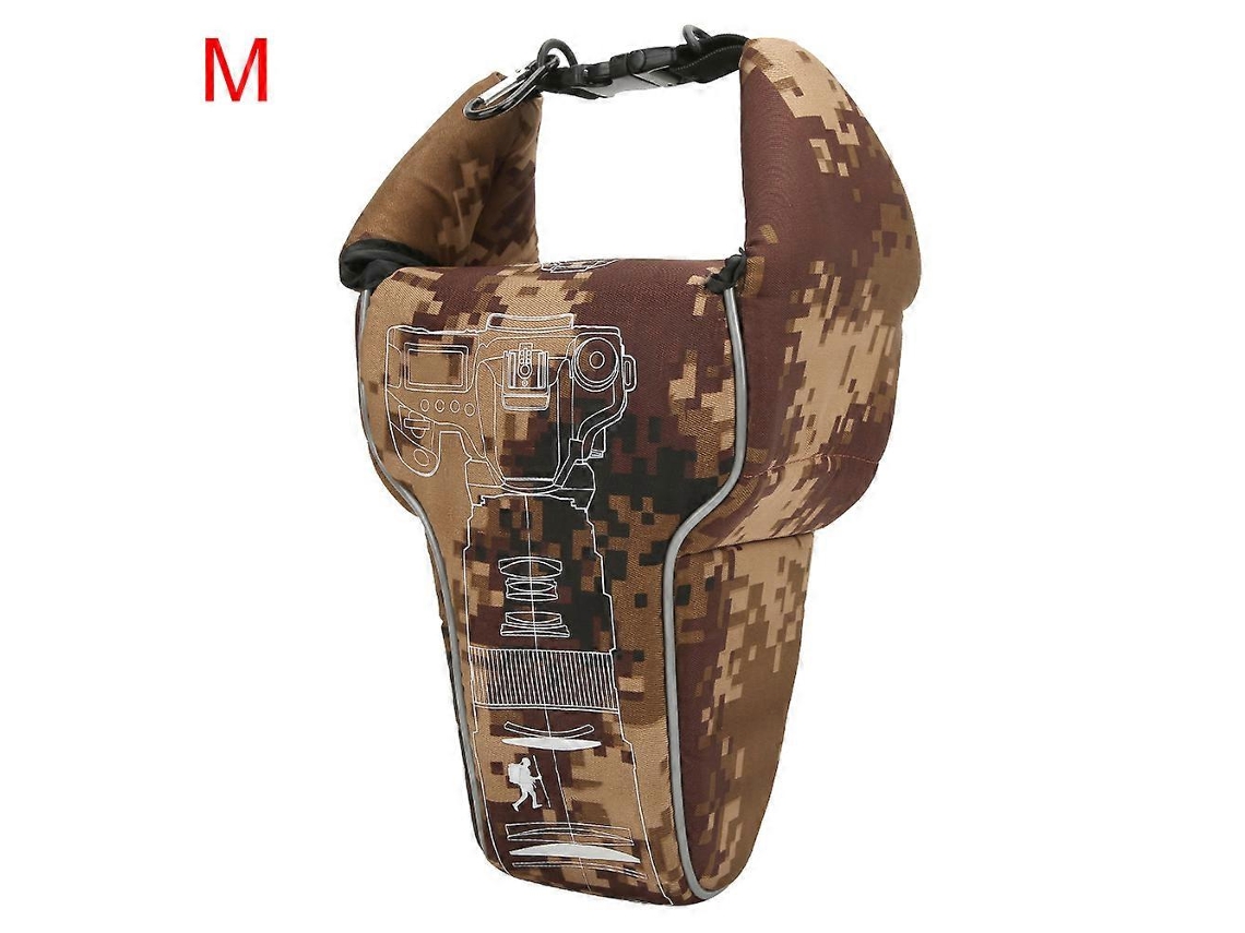 Bolsa impermeable de nailon anticolisión para exteriores, para teleobjetivo SLR sin espejo, camuflaje marrón M Facpoet