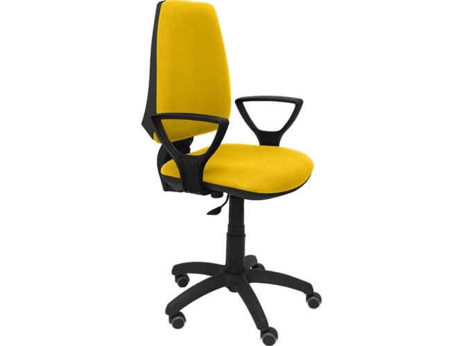 Silla de Escritorio Operativa PYC Elche CP Amarillo BF RP con ruedas antiarañazos (Brazos Fijos - Tejido)