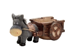 2026-ashtray Con Diseño Creativo De Burro Tirando Carro Decoración Hogar Animal Divertido