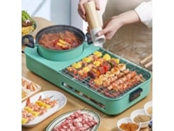 Parrilla eléctrica portátil de 2200 W y olla para fondue 3 en 1, sartén antiadherente extraíble y lavable, para sopas, fondue y asados.