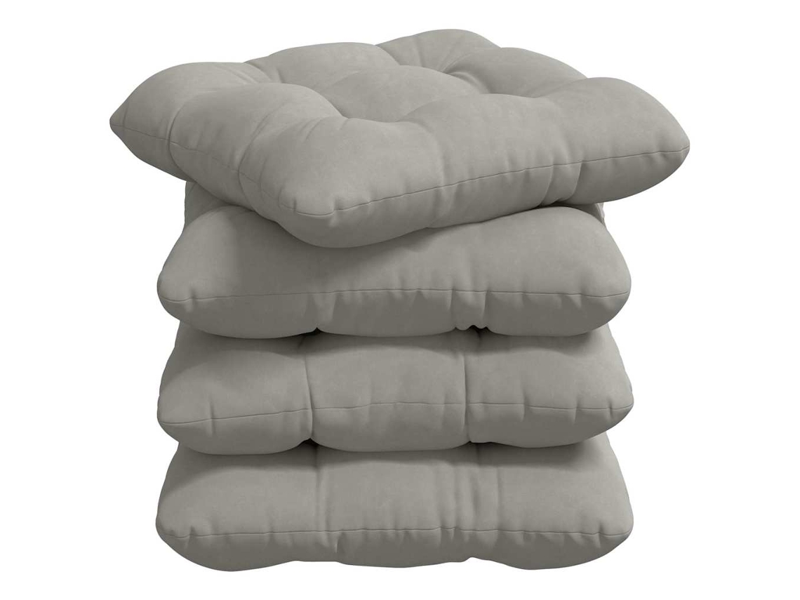 Cojines para asiento, 4 unidades, gris claro, 40 x 40 cm, HARLANV1