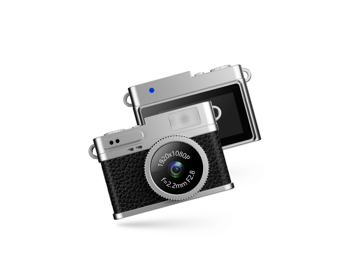 Mini cámara llavero 1080p Mini cámara digital retro Pequeña y portátil Grabadora de vídeo de bolsillo para viajes y estudios Blanca TAISHENGDA