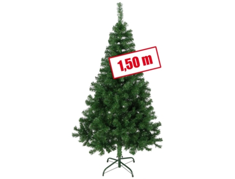 HI Árbol de Navidad con soporte de metal verde 150 cm