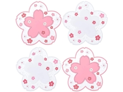 Protector De Mesa Kawaii Sakura, Mantel Individual Decorativo Para Tazas Y Sartenes, 4 Unidades, Rosa Y Blanco.