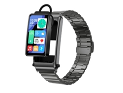 Reloj inteligente de 1,57 pulgadas con auriculares extraíbles y correa de acero, certificación IP67 y llamadas Bluetooth. (Negro)