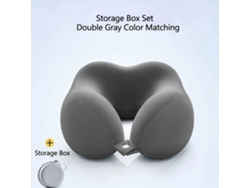 Almohada Cervical De Espuma Viscoelástica En Forma De U Cojín De Soporte Cervical De 360° Con Caja De Almacenamiento (gris) Cuich
