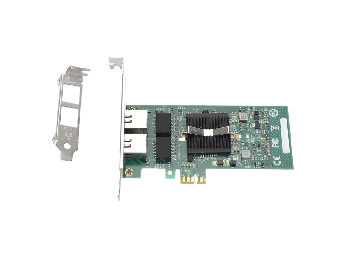 Tarjeta De Red Gigabit Dual Port Pcie X1 10/100/1000mbps Adaptador De Servidor Con 4 Indicadores Led